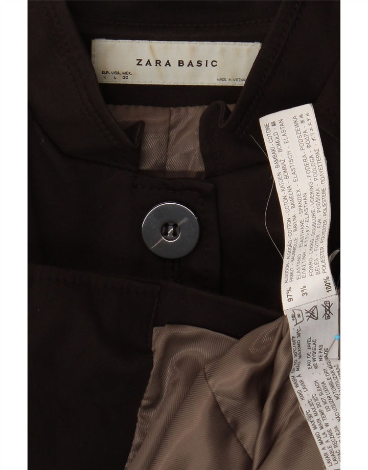 ZARA Womens Utility Jacket UK 14 Large Black Cotton Vintage Zara and Second-Hand Zara from Messina Hembry 