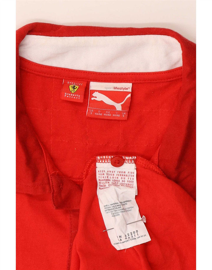 Puma Mens Ferrari Polo Shirt Small Red Cotton