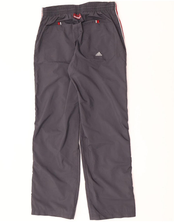 Adidas Mens Graphic Tracksuit Trousers Small Grey Polyester