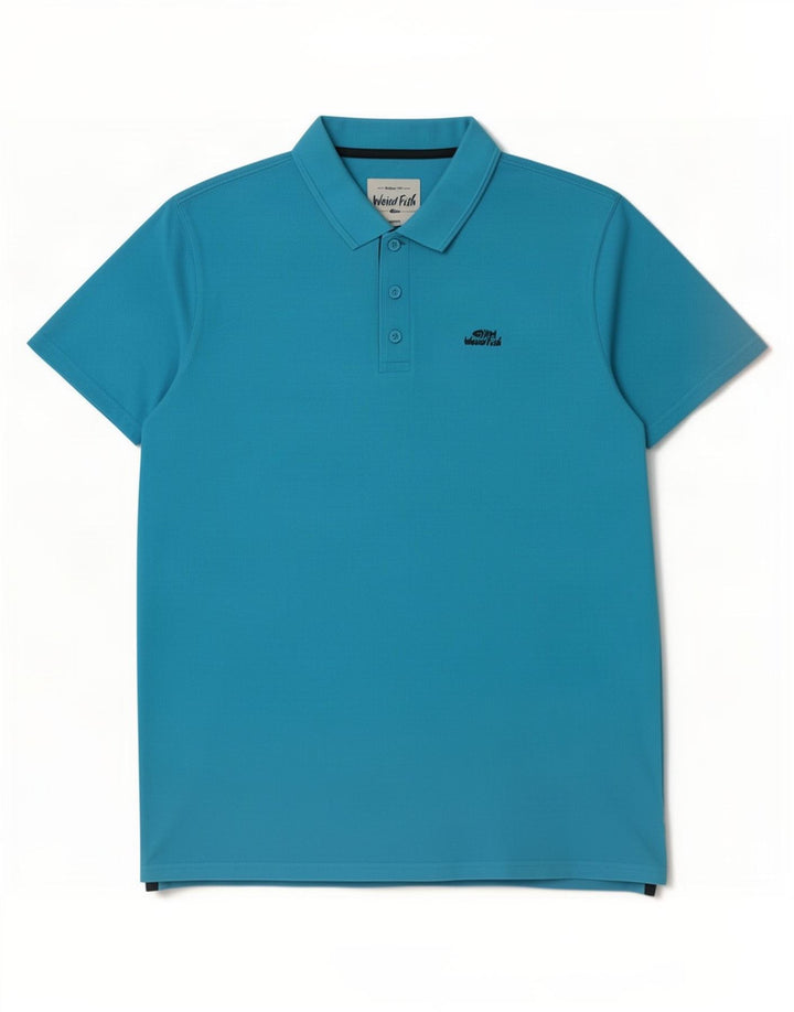 Weird Fish Mens Polo Shirt Large Blue Cotton