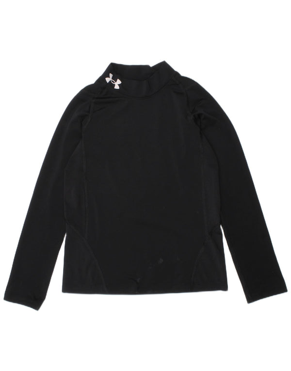 Under Armour Boys Heat Gear Top Long Sleeve 6-7 Years Small Black