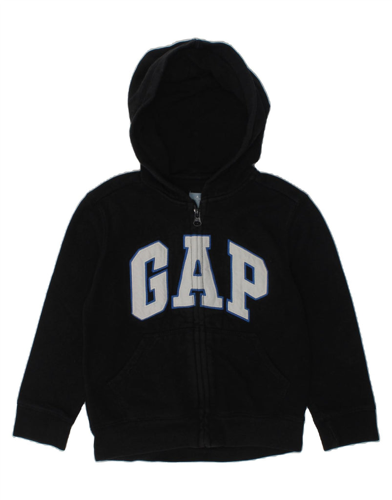 GAP Boys Graphic Zip Hoodie Sweater 4-5 Years Black Cotton | Vintage Gap | Thrift | Second-Hand Gap | Used Clothing | Messina Hembry 