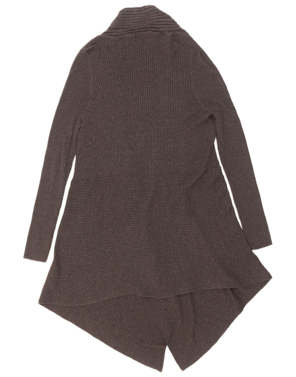 Marks & Spencer Womens Asymmetric Open Cardigan Sweater UK 8 Small Grey