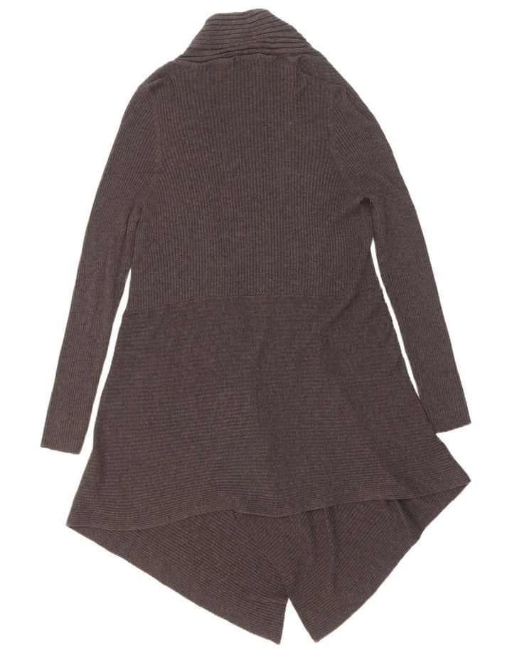 Marks & Spencer Womens Asymmetric Open Cardigan Sweater UK 8 Small Grey