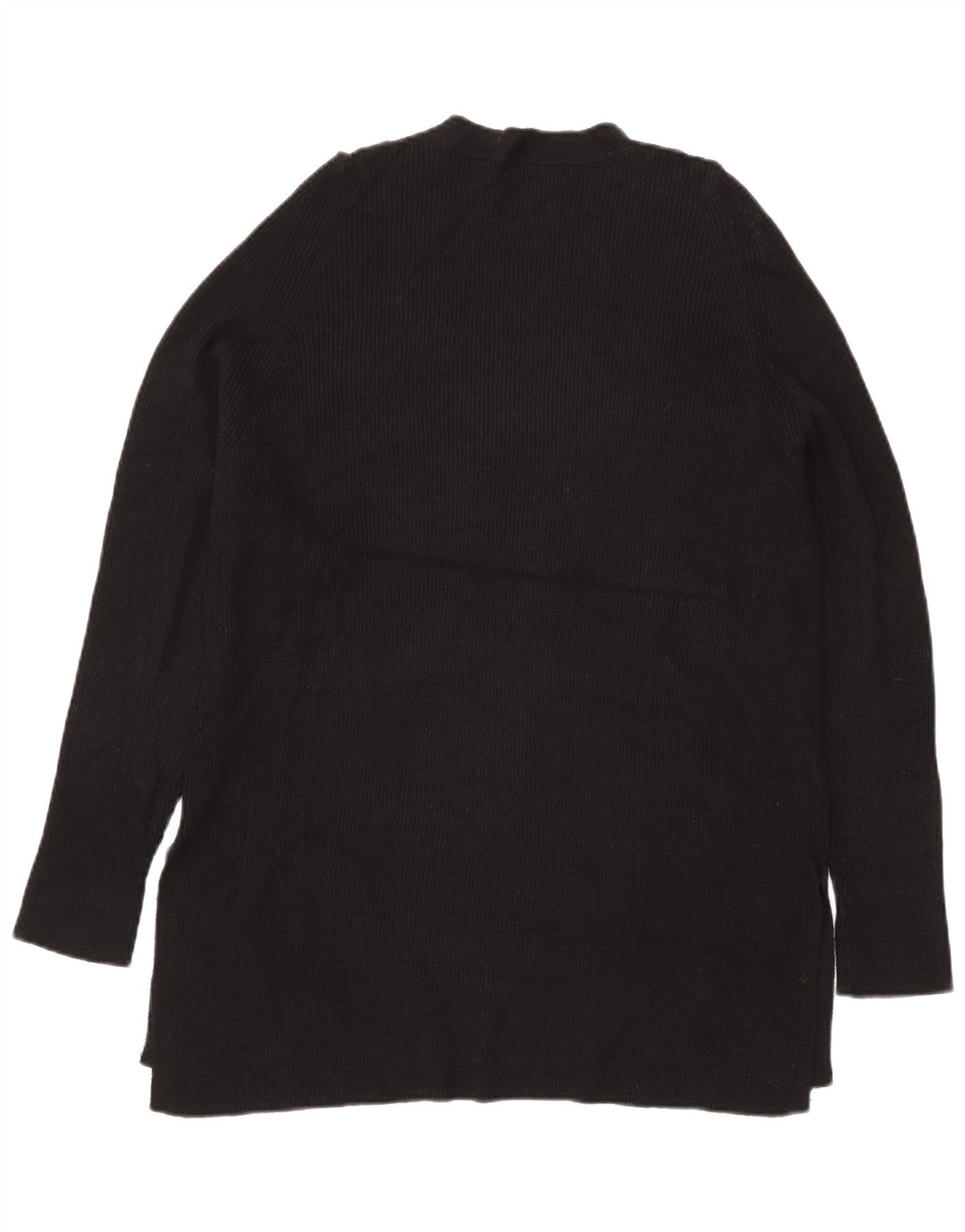 Marks & Spencer Womens Longline V-Neck Jumper Sweater UK 16 Large Black