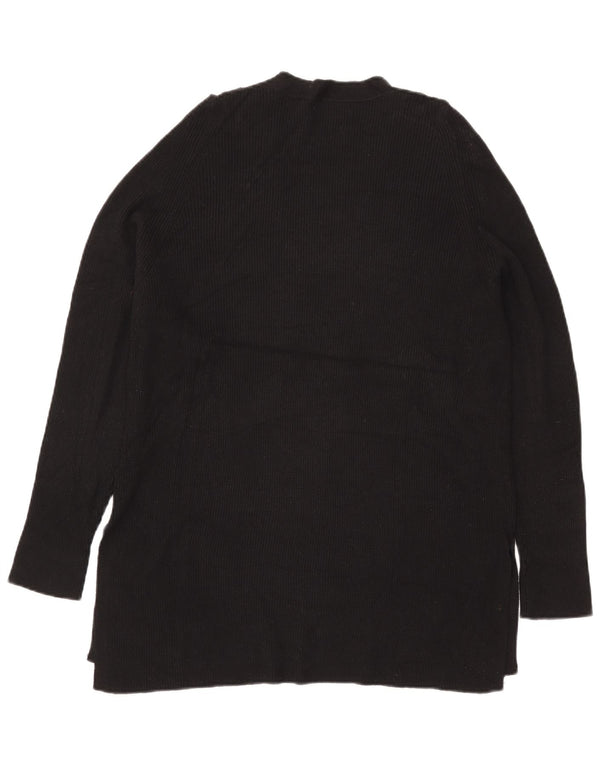 Marks & Spencer Womens Longline V-Neck Jumper Sweater UK 16 Large Black