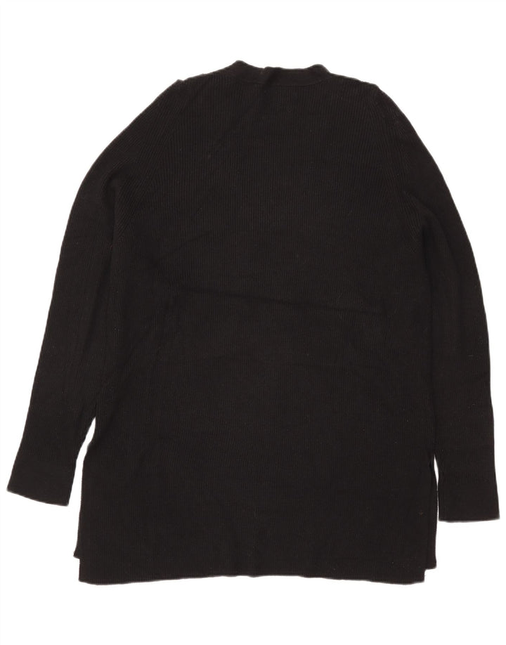 Marks & Spencer Womens Longline V-Neck Jumper Sweater UK 16 Large Black