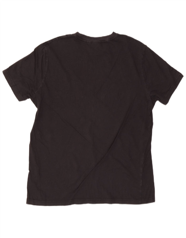CHAMPION Mens Graphic T-Shirt Top Large Black Cotton