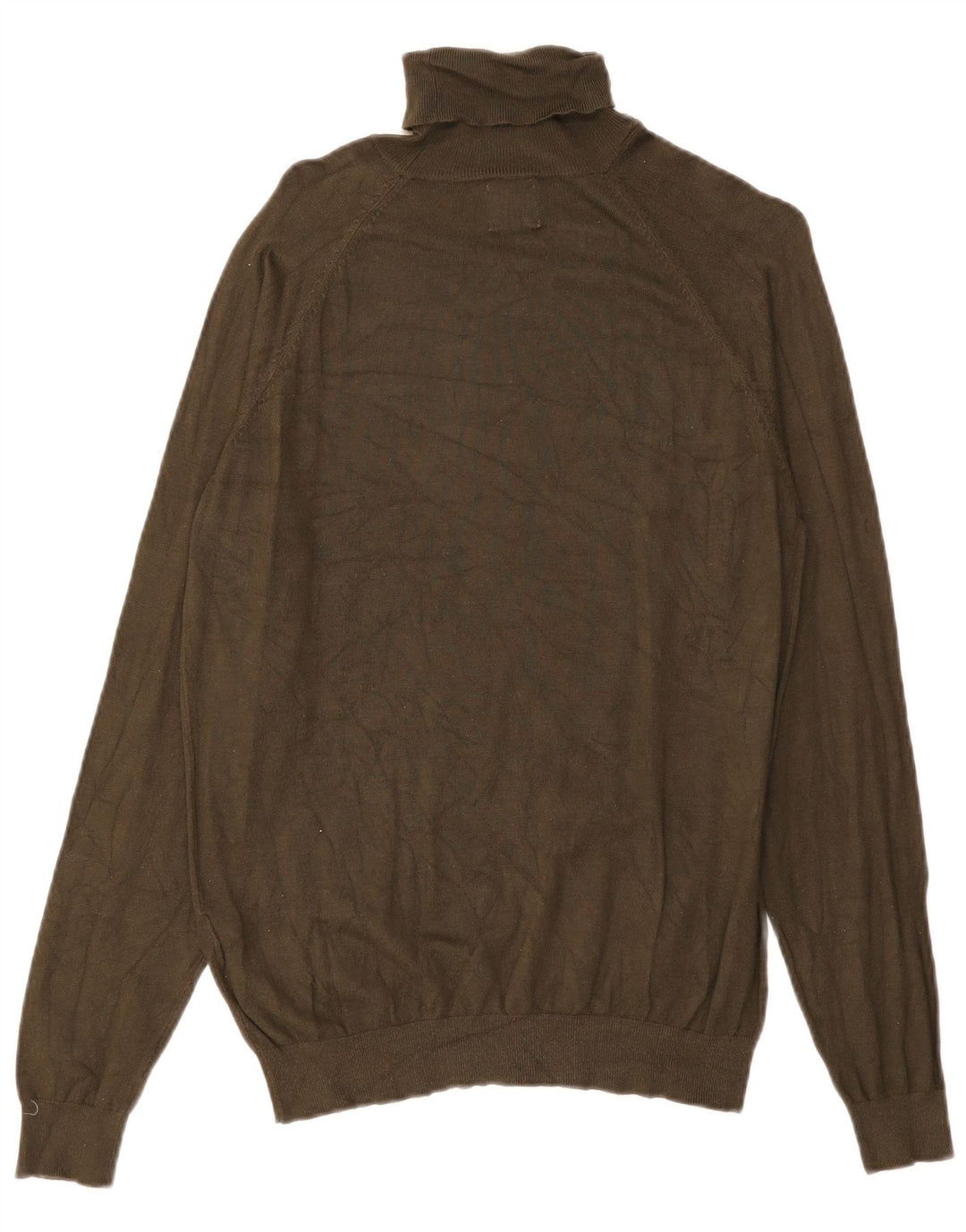 Zara Womens Roll Neck Jumper Sweater UK 14 Medium Green Viscose