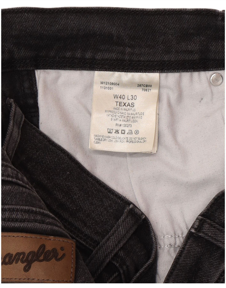 Wrangler Mens Texas Straight Jeans W40 L30 Grey Cotton