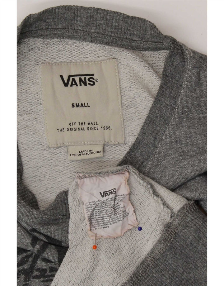 Vans Mens Graphic Sweatshirt Jumper Small Grey Cotton