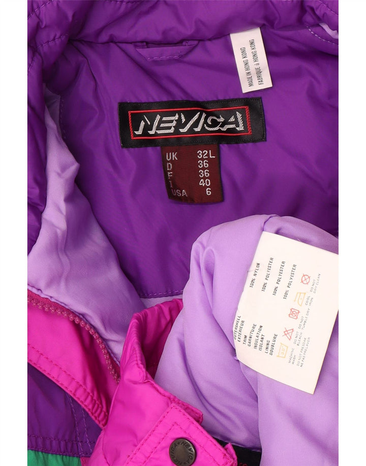 Nevica Womens Hooded Ski Jacket US 6 Medium Pink Colourblock Nylon