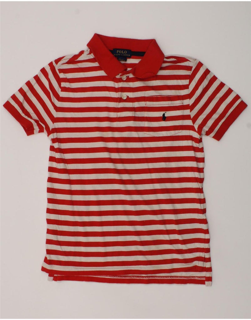 POLO RALPH LAUREN Girls Polo Shirt 6-7 Years Red Striped Cotton | Vintage Polo Ralph Lauren | Thrift | Second-Hand Polo Ralph Lauren | Used Clothing | Messina Hembry 