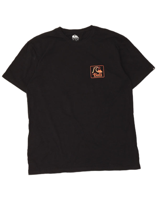 Quiksilver Mens Regular Fit Graphic T-Shirt Top 2XL Black Cotton