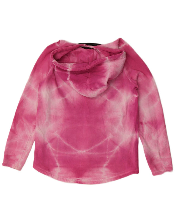 Harley Womens Graphic Hoodie Jumper UK 10 Small Pink Tie Dye Cotton