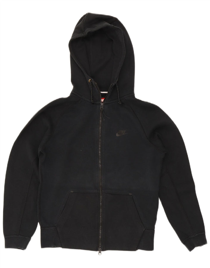 Nike Womens Oversized Zip Hoodie Sweater UK 10 Small Black Cotton