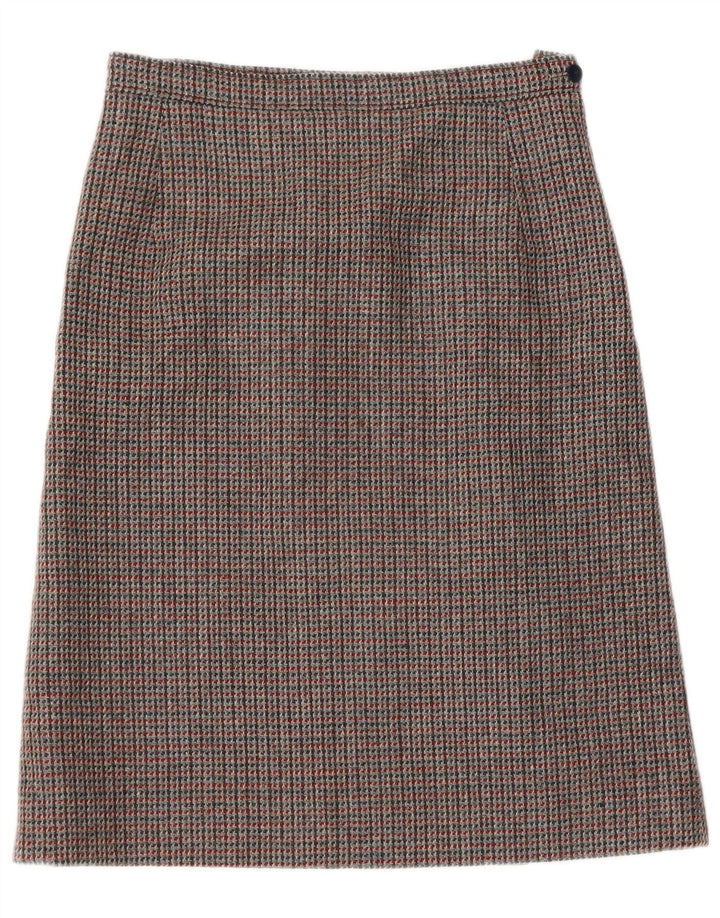Vintage Womens A-Line Skirt W30 Medium Grey Houndstooth