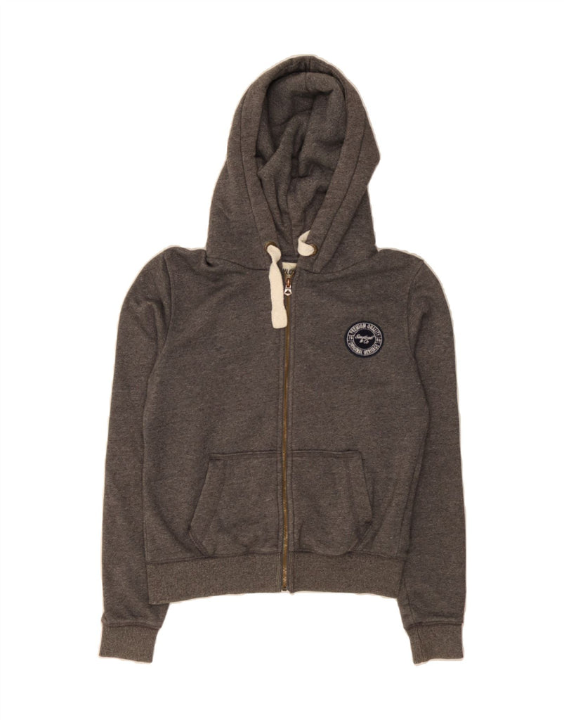 SOUL CAL Womens Oversized Zip Hoodie Sweater UK 10 Small  Grey Cotton Vintage Soul Cal and Second-Hand Soul Cal from Messina Hembry 