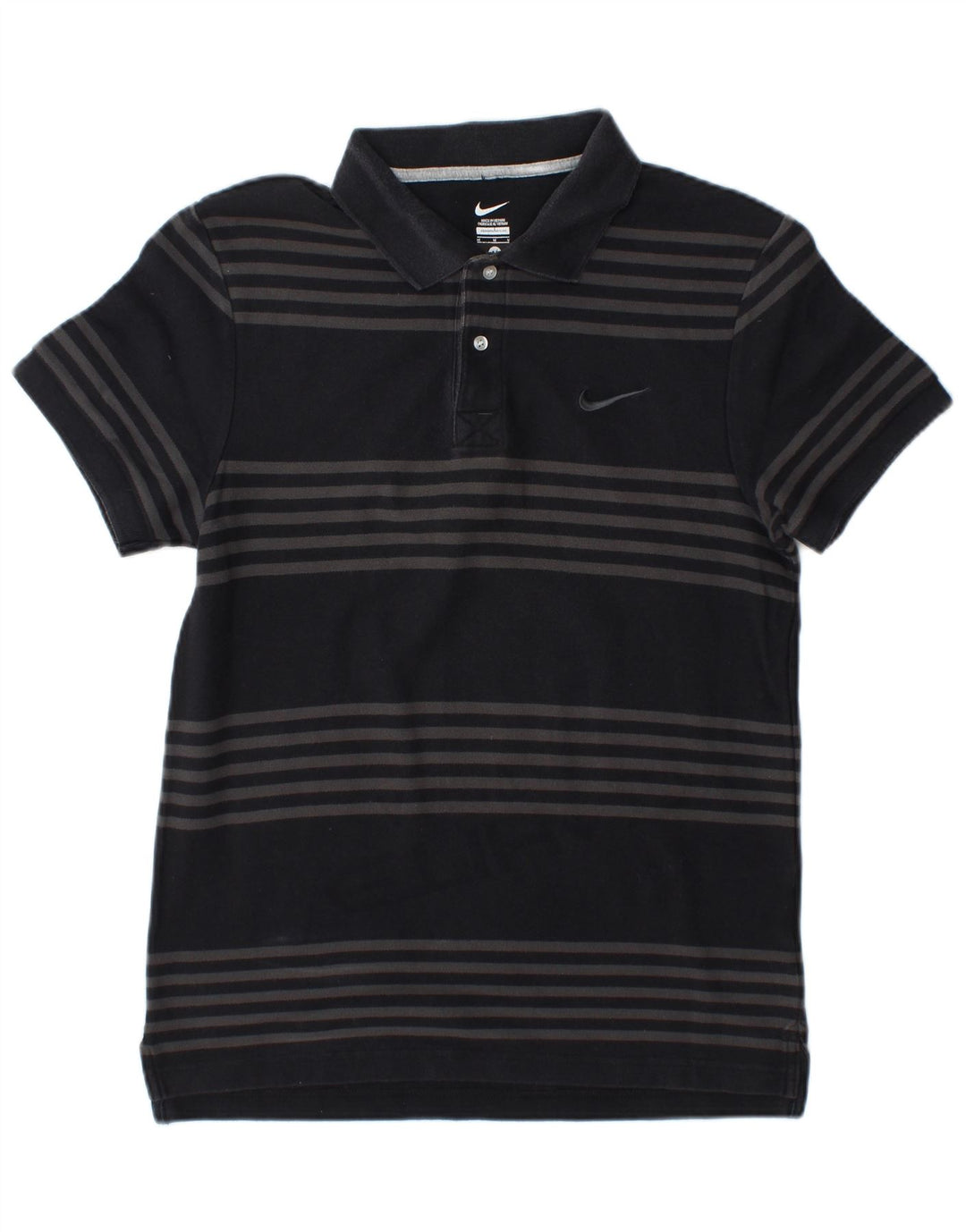 Nike Mens Polo Shirt Medium Black Striped