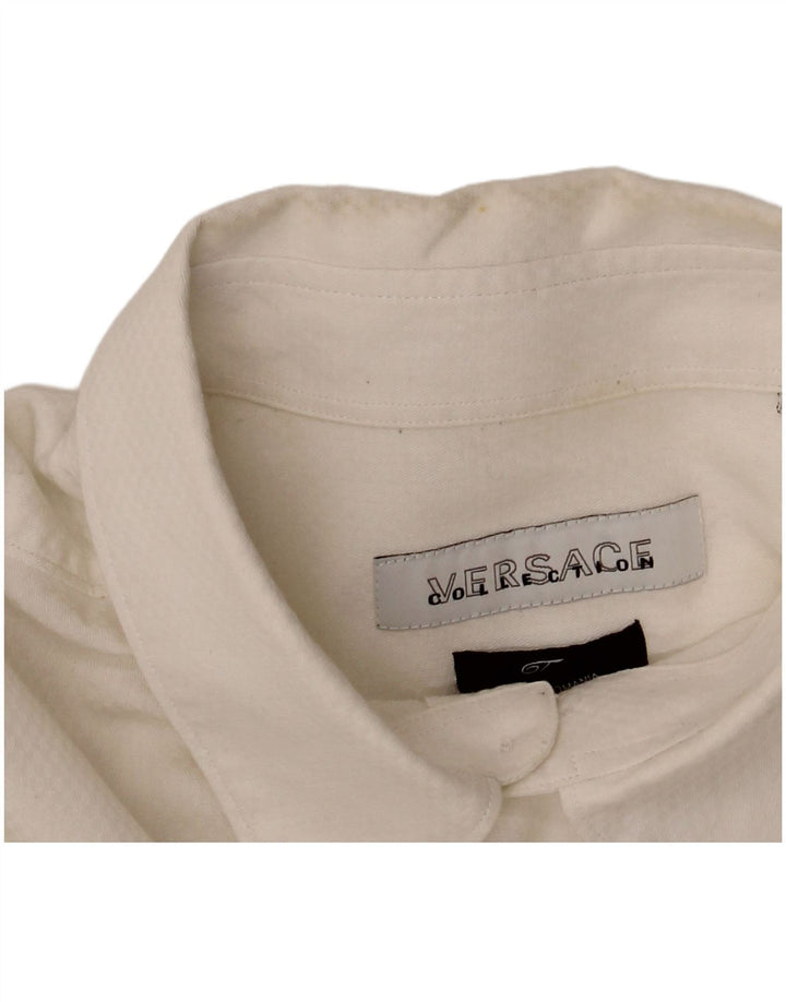 Versace Mens Shirt Size 41 16 Large White Cotton