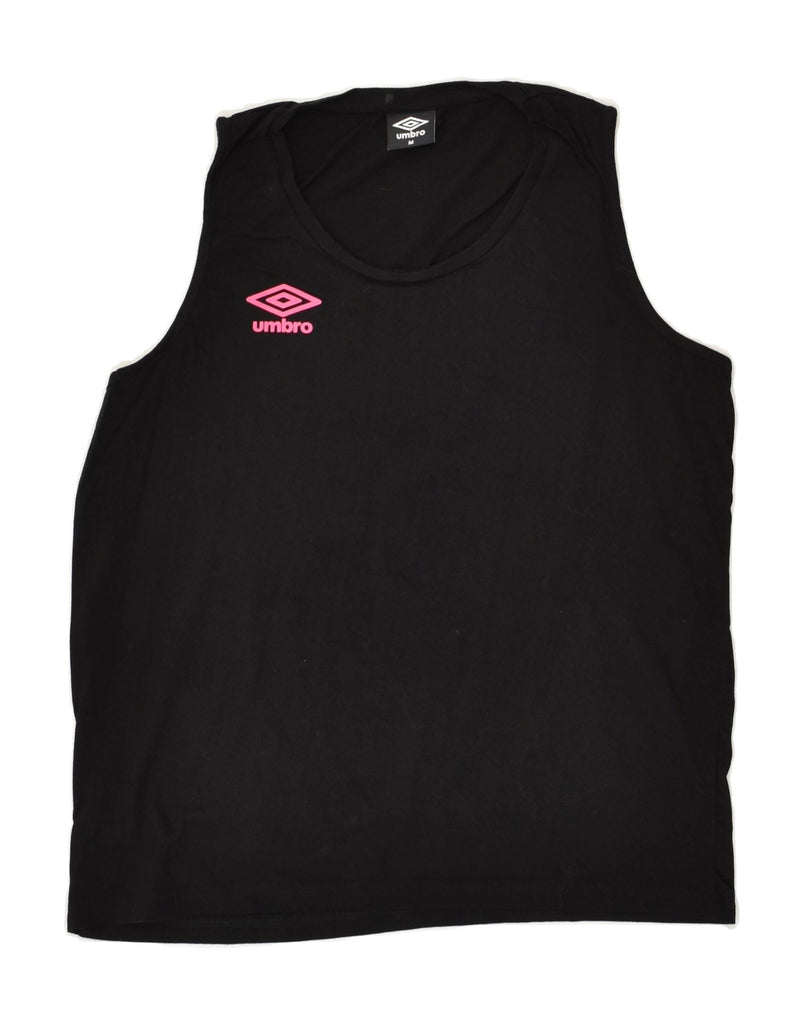 UMBRO Womens Vest Top UK 12  Medium Black Cotton | Vintage Umbro | Thrift | Second-Hand Umbro | Used Clothing | Messina Hembry 