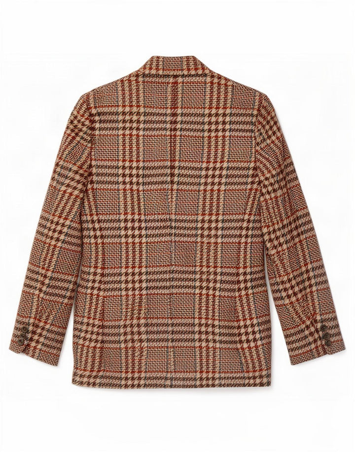 Romano Mens 3 Button Blazer Jacket IT 46 Small Brown Houndstooth
