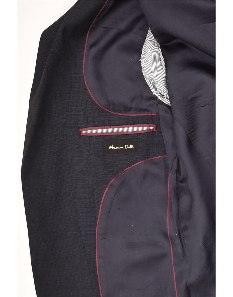 MASSIMO DUTTI Mens 2 Button Blazer Jacket IT 50 Medium Navy Blue Wool | Vintage Massimo Dutti | Thrift | Second-Hand Massimo Dutti | Used Clothing | Messina Hembry 