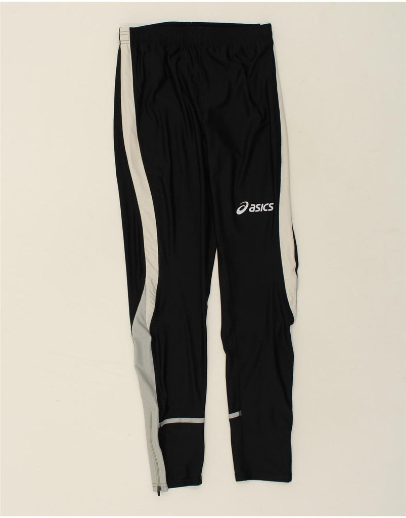 ASICS Womens Tracksuit Trousers UK 16 Large Black Colourblock Polyester | Vintage Asics | Thrift | Second-Hand Asics | Used Clothing | Messina Hembry 