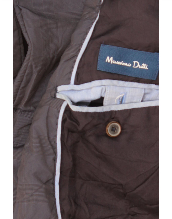 Massimo Dutti Mens Utility Jacket UK 40 Large Navy Blue Check Acetate