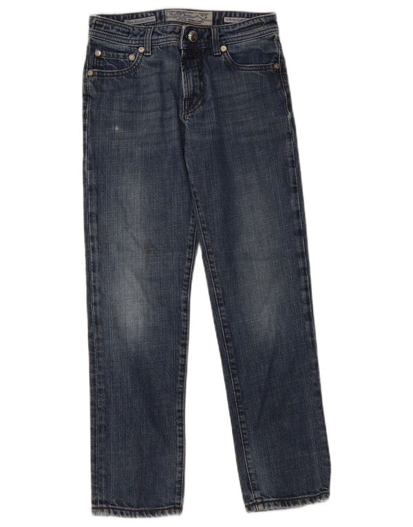 Jacob Cohen Girls Straight Jeans 10-11 Years W28 L24 Navy Blue Cotton