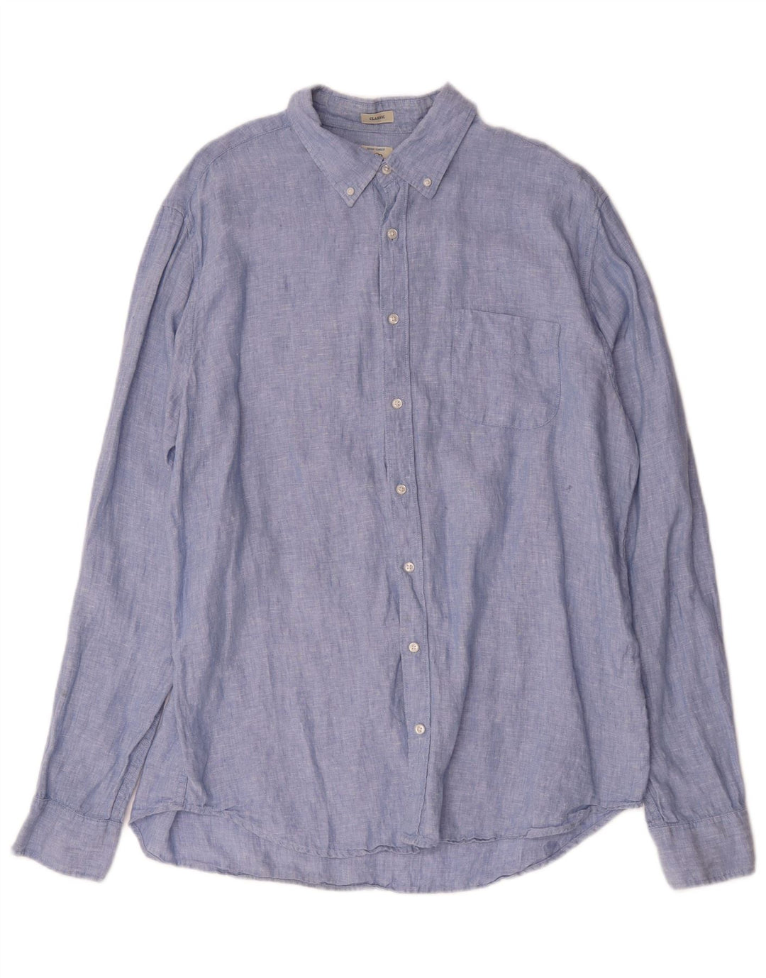 J. Crew Mens Tall Classic Fit Shirt XL Blue Linen