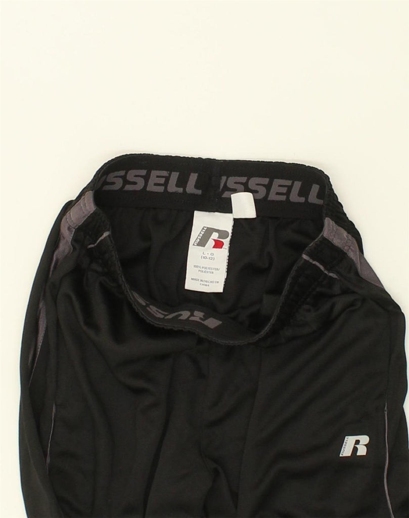 RUSSEL Boys Tracksuit Trousers 10-11 Years Large  Black Polyester | Vintage RUSSEL | Thrift | Second-Hand RUSSEL | Used Clothing | Messina Hembry 