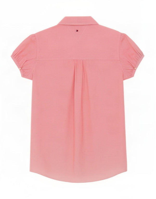 Tommy Hilfiger Girls Short Sleeve Shirt 15-16 Years Red Pinstripe