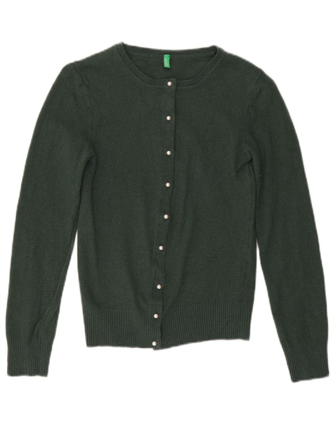 Benetton Girls Cardigan Sweater 7-8 Years Green