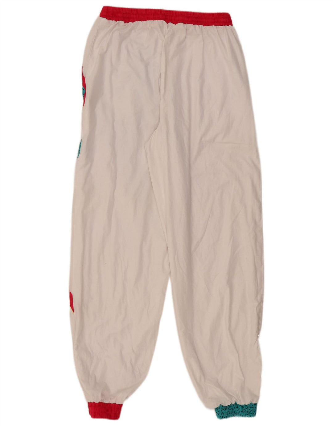 VINTAGE Womens Tracksuit Trousers Joggers UK 14 Medium  White Colourblock