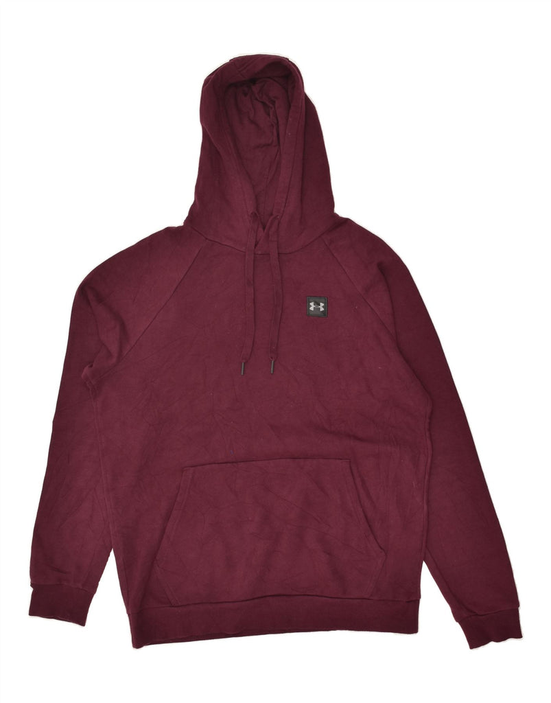 UNDER ARMOUR Mens Hoodie Jumper Medium Burgundy Cotton | Vintage Under Armour | Thrift | Second-Hand Under Armour | Used Clothing | Messina Hembry 