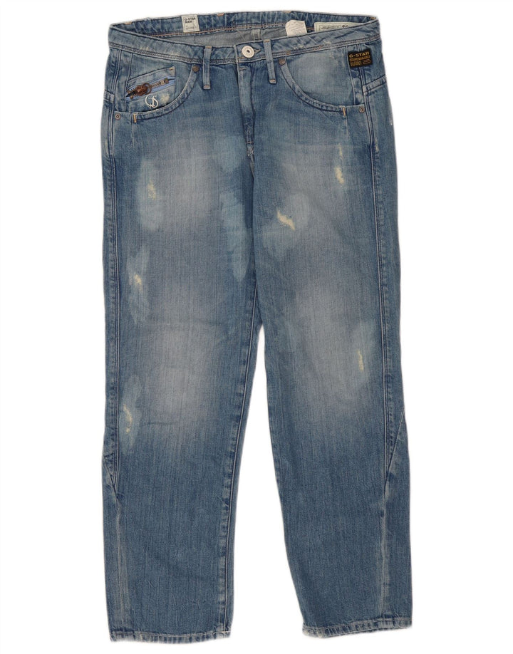 G-Star Womens Distressed Straight Jeans W27 L27 Blue Cotton