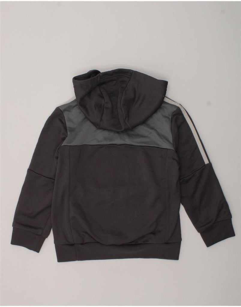 ADIDAS Boys Zip Neck Hoodie Jumper 6-7 Years Grey Colourblock Polyester | Vintage Adidas | Thrift | Second-Hand Adidas | Used Clothing | Messina Hembry 