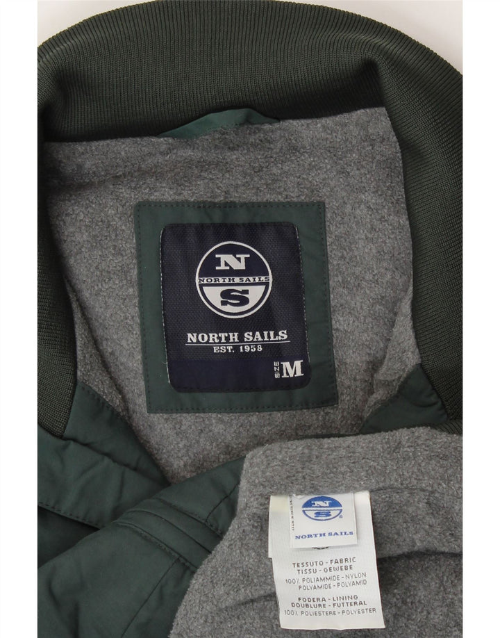 North Sails Mens Bomber Jacket UK 38 Medium Green Nylon