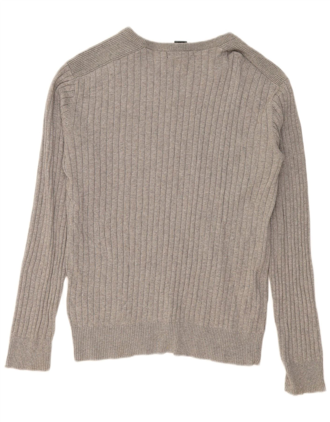Calvin Klein Mens V-Neck Jumper Sweater Large Grey Cotton