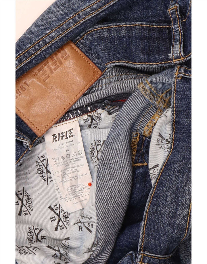 Rifle Mens Slim Jeans W36 L34 Blue Cotton