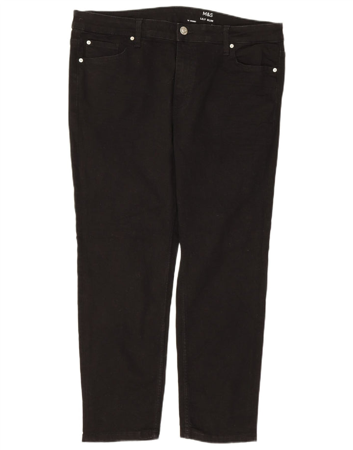 MARKS & SPENCER Womens Lily Slim Jeans UK 18 XL W36  L26 Black Cotton