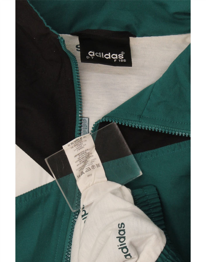 Adidas Mens Graphic Tracksuit Top Jacket XL Green Colourblock Polyester