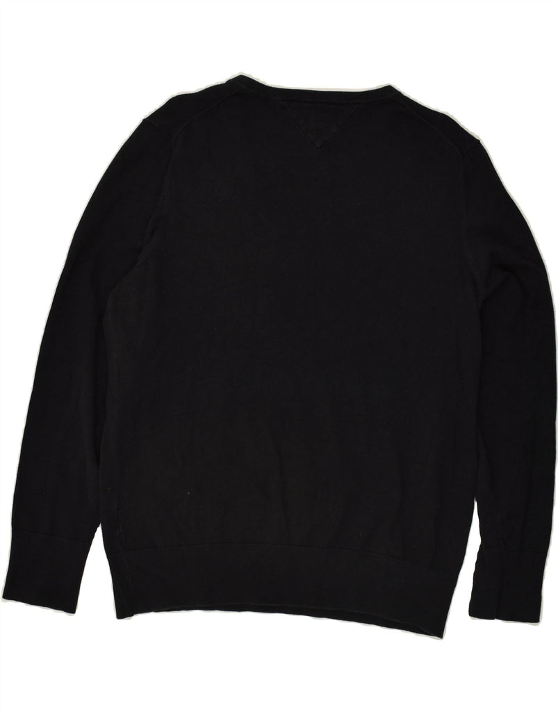 TOMMY HILFIGER Womens V-Neck Jumper Sweater UK 18 XL Black | Vintage Tommy Hilfiger | Thrift | Second-Hand Tommy Hilfiger | Used Clothing | Messina Hembry 