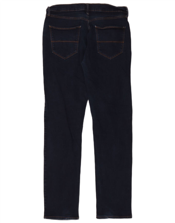 Marks & Spencer Mens Tapered Jeans W34 L33 Navy Blue Cotton