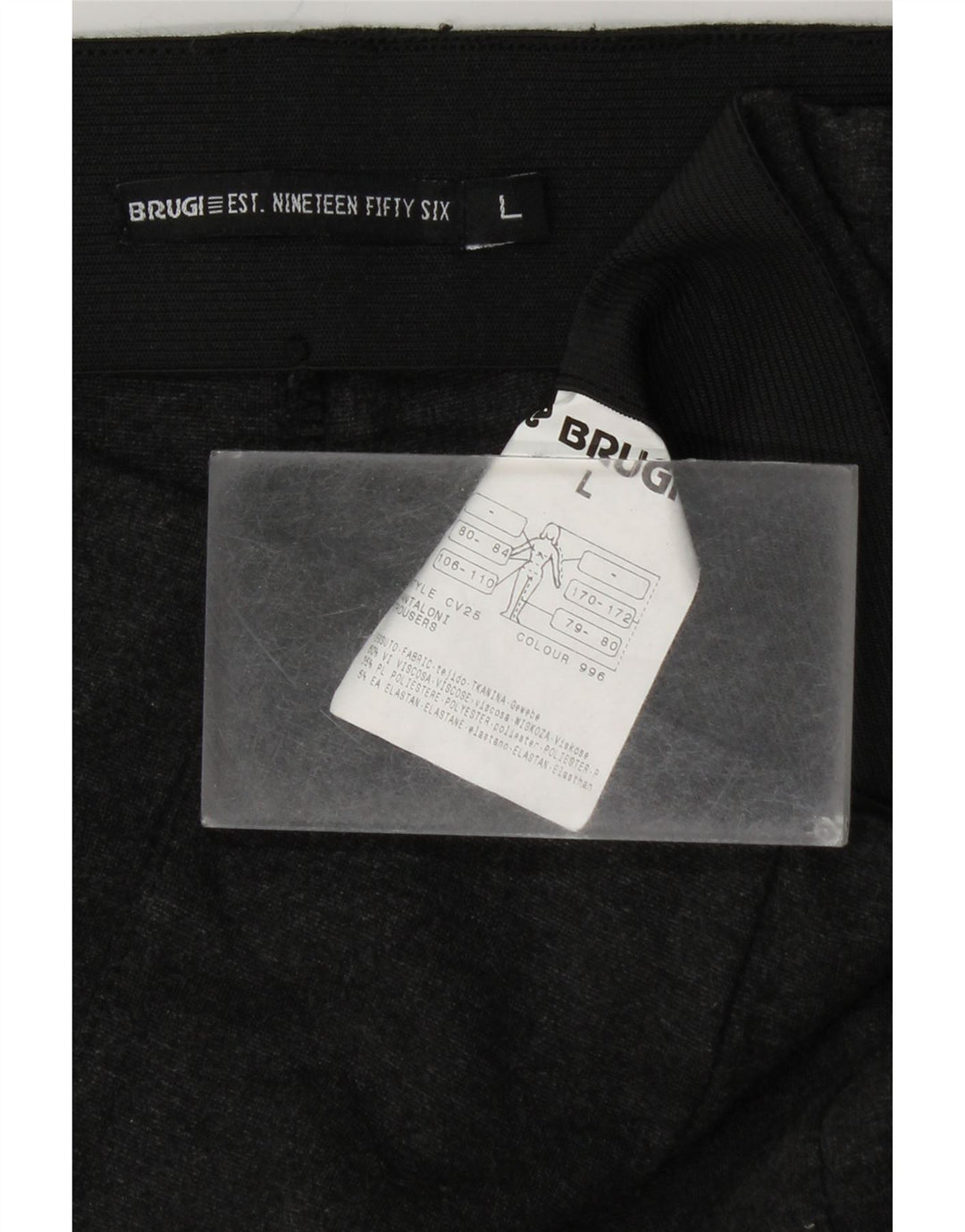 BRUGI Womens Slim Casual Trousers Large W32 L28 Black Viscose