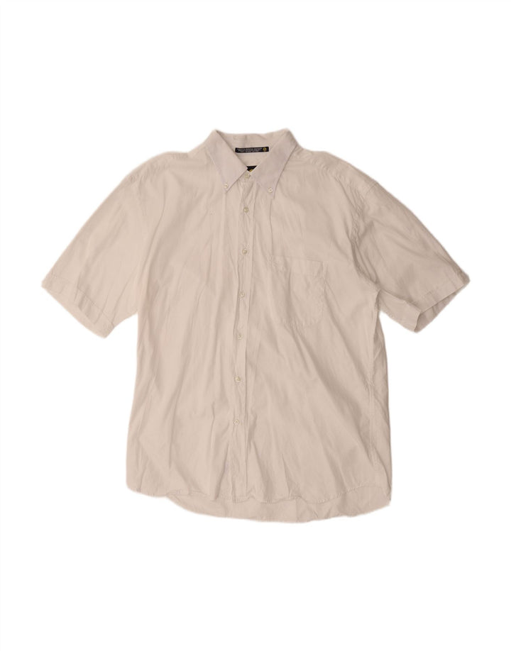 NAVIGARE Mens Short Sleeve Shirt XL White Cotton