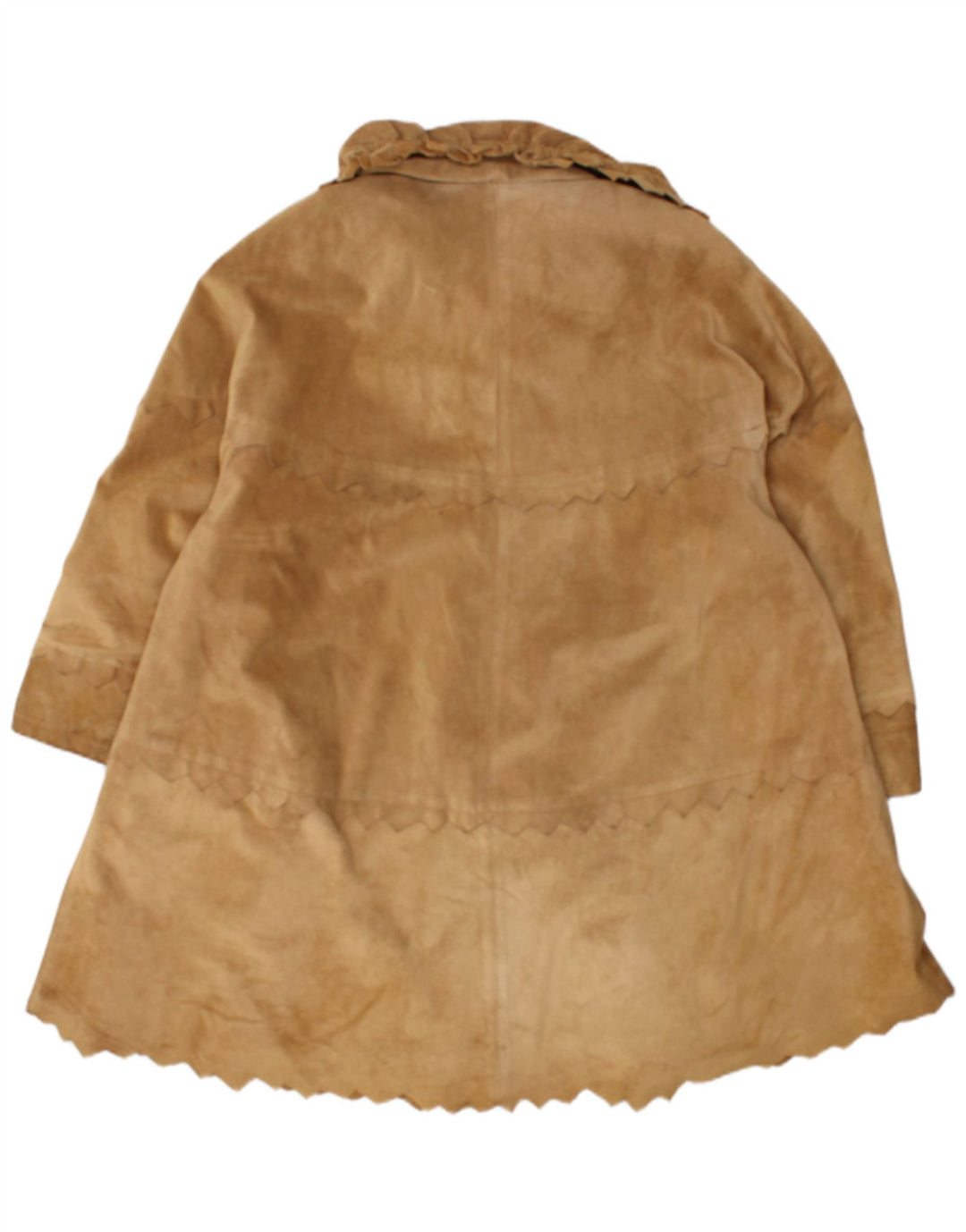 VINTAGE Womens Oversized Suede Overcoat UK 16 Large Brown Leather