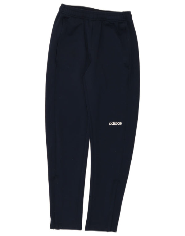 Adidas Boys Climalite Tracksuit Trousers 11-12 Years Navy Blue Polyester