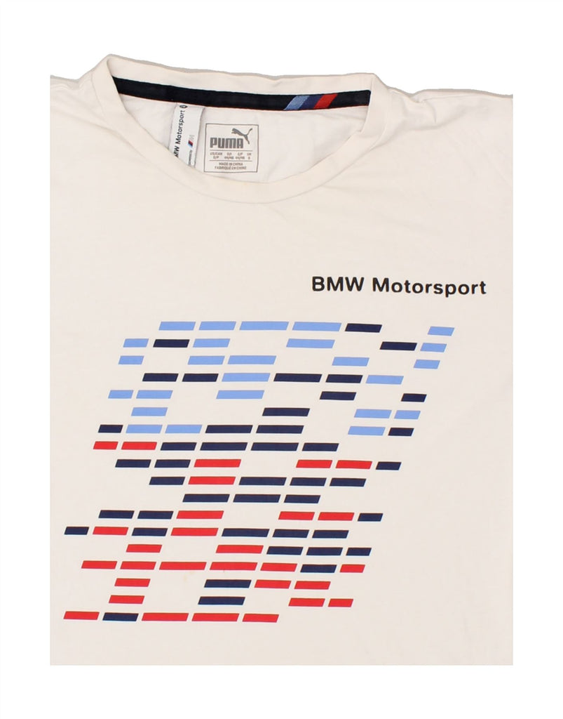 PUMA Mens BMW Graphic T-Shirt Top Small White Cotton | Vintage Puma | Thrift | Second-Hand Puma | Used Clothing | Messina Hembry 